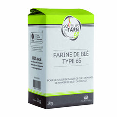 Paquet d'un kilogrammes de farine T65 Saveur du Tarn