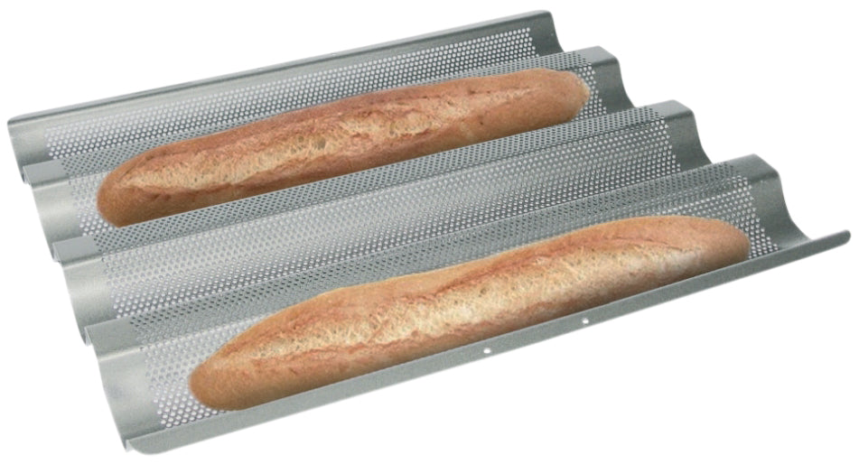 Moule à pain français perforé antiadhésif en métal pour la cuisson du pain